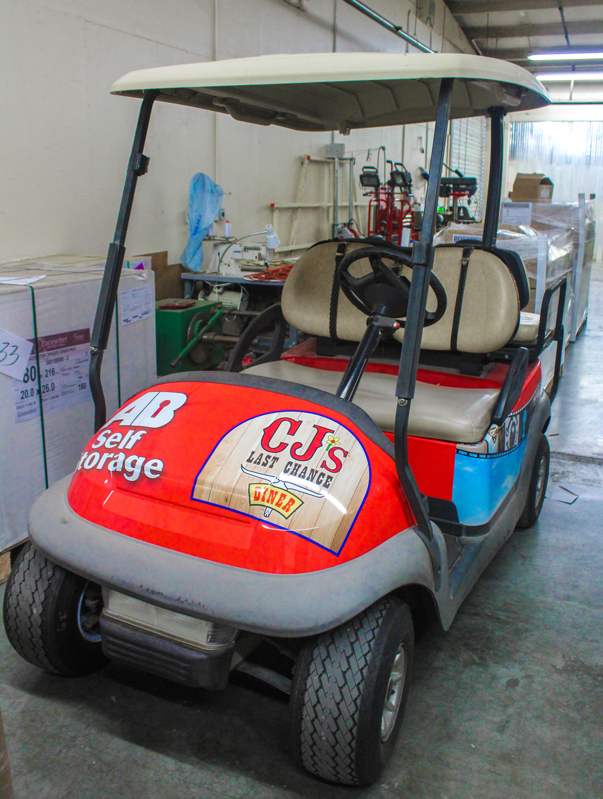 Ab self storage golf cart vehicle wrap